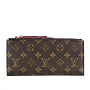 LV Adele Monogram 塗層帆布雙拉鍊長夾_展示品 (紫紅色)