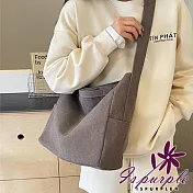 【iSPurple】都市簡約 學生書包斜單肩帆布托特包 / 灰色