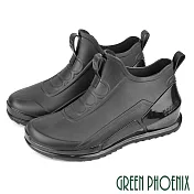 【GREEN PHOENIX】女 雨靴 雨鞋 防水靴 防水鞋 短筒 內增高 EU36 黑色