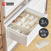 【日本天馬】Fits 布質分格收納盒(6格)-面寬15cm-3入