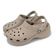 Crocs 厚底洞洞鞋 Classic Platform Clog W 女鞋 經典雲朵克駱格 土棕 涼鞋 卡駱馳 206750214