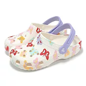Crocs 洞洞鞋 Classic Butterfly Graphic Clog K 中大童 蝴蝶克駱格 米白 2112550WV