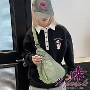 【iSPurple】簡約時尚 防潑水尼龍斜垮胸揹包/ 綠色