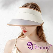 【Decoy】甜美夏日 大帽沿空頂防曬遮陽帽/ 米色