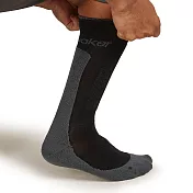 【紐西蘭Icebreaker】男 中筒中毛圈健行襪(+) S 黑/深灰