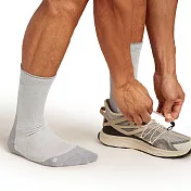 【紐西蘭Icebreaker】男 中筒薄毛圈健行襪(+) S 淺灰/灰