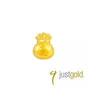 【Just Gold 鎮金店】999.9黃金小金豆-福氣金袋 1g (網路限定)