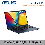 ASUS 華碩 Vivobook 15 X1504VA-0371B1315U 午夜藍15.6吋 文書筆電(i3-1315U/8G/512G/W11)
