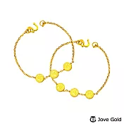 JoveGold漾金飾 旺福彌月成對黃金手鍊