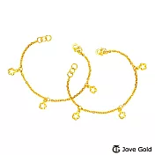 JoveGold漾金飾 吉祥花彌月成對黃金手鍊