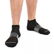 【紐西蘭Icebreaker】男 薄毛圈多功能運動踝襪 S 黑/炭灰