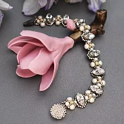 【PinkyPinky Boutique】奢華鉑金珠施華洛水晶古董手鍊 (銀色)