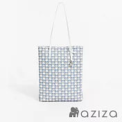 aziza 小象圖騰直立肩背托特包  千鳥藍
