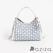 aziza 小象圖騰垂墜感手提斜背包-大  千鳥藍