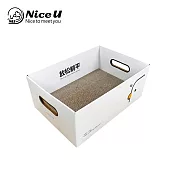 【NiceU 毛樂趣】收納盒貓抓板貓窩 白色