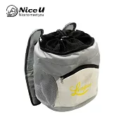 【NiceU 毛樂趣】半開放前背式雙肩寵物包 灰色