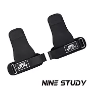 【NINE STUDY】防滑重訓拉力帶 超細纖維M-123 兩只入 硬拉 護掌 護碗 握推 重訓 引體向上輔助帶(兩色任選) 黑色