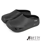 【Pretty】女 廚師鞋 防水鞋 工作鞋 園藝鞋 荷蘭鞋 護趾 輕量 EU36 黑色