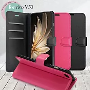 Dapad for vivo V50 百搭時代多卡式夾層皮套 玫紅