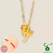 【Kuder Jewelry】黃金玫瑰項鍊買1條送1條銀元寶手鍊 黃金玫瑰項鍊