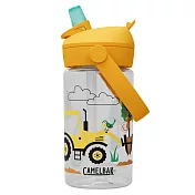 【美國 CamelBak】400ml Flip Straw 兒童吸管運動水瓶RENEW 樹木工程車