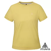 【ATUNAS 歐都納】女款循環ATUNAS-TEX短袖T恤/吸濕排汗/防曬透氣/大尺碼A2TS2533WC- S 奶油黃