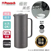【日本孔雀Peacock】日本限定 Living Pot 時尚保溫壺 不鏽鋼水壺 桌上壺 1.0L- 水泥灰