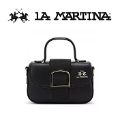 【LA MARTINA】限量2折 頂級皮革手提包肩背包 LMBA01256T 全新專櫃展示品(黑色)