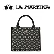 【LA MARTINA】限量2折 頂級花繡紋托特包肩背包 LMBA01569T 全新專櫃展示品(黑色)