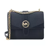 Michael Kors Greenwich 拼色滿版鍊帶斜背包- 黑