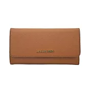Michael Kors JET SET TRAVEL 防刮三折翻蓋長夾- 棕