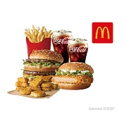 (電子票) 麥當勞大麥克+勁辣鷄腿堡+麥克鷄塊10塊+薯條(中)+可樂(小)*2好禮即享券【受託代銷】