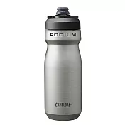 【美國 CamelBak】530ml Podium 競速真空保冰單車水瓶- 金屬銀