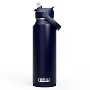 【美國 CamelBak】1200ml Flip Straw不鏽鋼多水吸管保溫瓶(保冰)- 海軍藍