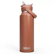 【美國 CamelBak】1200ml Flip Straw不鏽鋼多水吸管保溫瓶(保冰)- 山脊紅