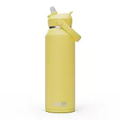 【美國 CamelBak】1200ml Flip Straw不鏽鋼多水吸管保溫瓶(保冰)- 檸檬黃