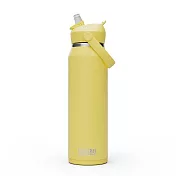 【美國 CamelBak】1000ml Flip Straw不鏽鋼多水吸管保溫瓶(保冰)- 檸檬黃
