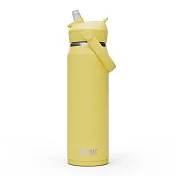 【美國 CamelBak】750ml Flip Straw不鏽鋼多水吸管保溫瓶(保冰)- 檸檬黃
