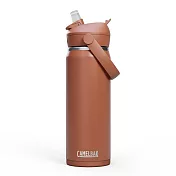 【美國 CamelBak】600ml Flip Straw不鏽鋼多水吸管保溫瓶(保冰)- 山脊紅