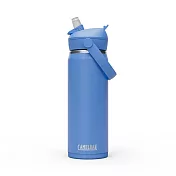 【美國 CamelBak】600ml Flip Straw不鏽鋼多水吸管保溫瓶(保冰)- 矢車菊藍