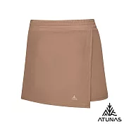 【ATUNAS 歐都納】女款彈性透氣休閒運動短褲裙A1PA2528W- S 拿鐵卡