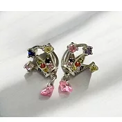 Bear & Color 著色【彩虹皇冠水滴耳環】