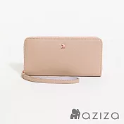 aziza拉鏈長夾  卡其駝
