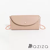 aziza FAY可拆式鍊帶手拿皮夾包  卡其駝