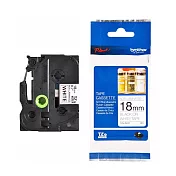 兄弟牌 BROTHER 白底黑字 18mmx8M 一般(無保護膜)標籤帶 / 包 TZe-N241