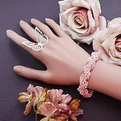 【PinkyPinky Boutique】仙人的祝福花束 手工編織手鍊 (珊瑚粉橘)