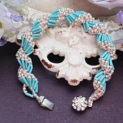 【PinkyPinky Boutique】仙人的祝福花束 手工編織手鍊 (法式藍綠)