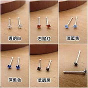 2mm。防耳洞密合超迷你小方形鋯石S999純銀耳環.免後扣 石榴紅