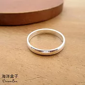 3MM寬。簡約亮面質感拋光S925純銀戒指.閉口圈.男女皆可 國際圍10號(內刻12)