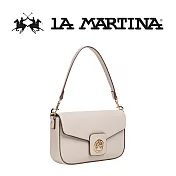 【LA MARTINA】限量2折 頂級皮革肩背包側背包 LMBA01814P 全新專櫃展示品(奶白色)